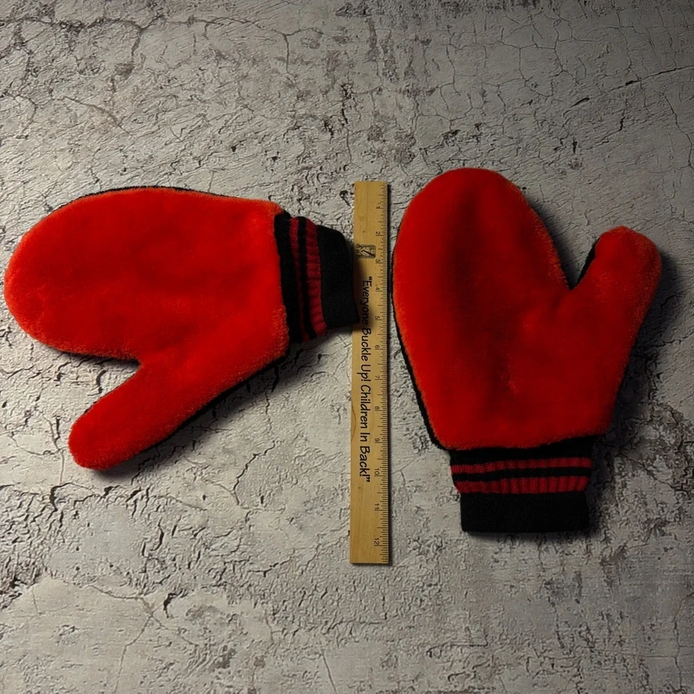 Vintage Adult Ohio State Plush Mittens, Oversize